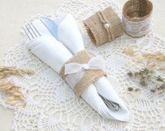 50 Sackleinen Serviettenringe. Rustikale Hochzeit Dekoration