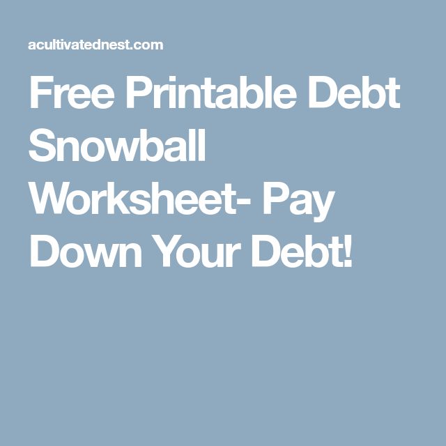 debt snowball worksheet