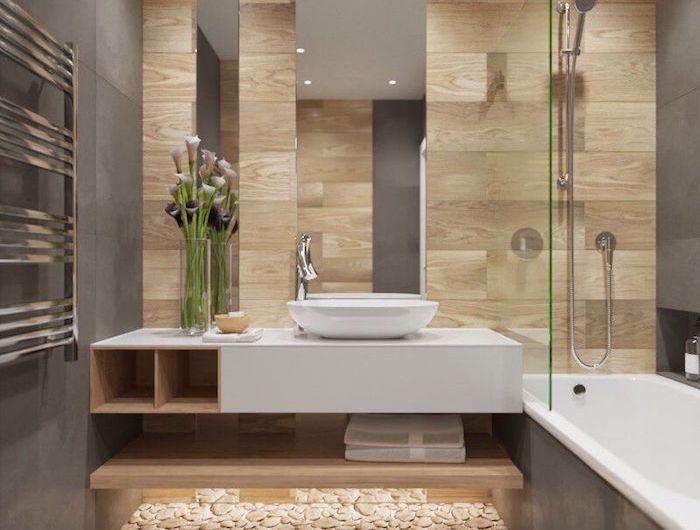 Salle de bain beige et gris – pierre deviendra sable Salle de bain beige et gris – pierre deviendra sable