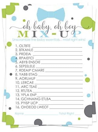 Bow Tie Baby Shower Games Word Scramble Cards 25 Pack Bow Tie Baby Shower Games Word Scramble Cards 25 Pack