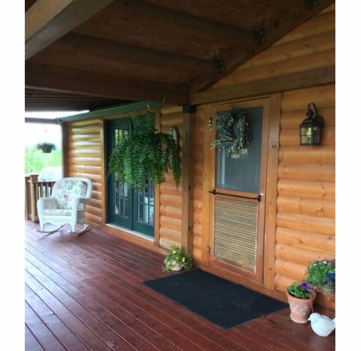 Log Wood Siding on a Mobile Home Front Door... Log Wood Siding on a Mobile Home Front Door...
