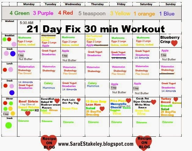 week long meal plans