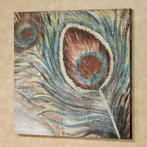 Peacock Feather Eye Canvas Wall Art prints high quality