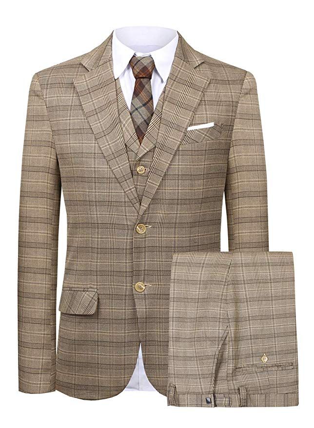 Hanayome Mens Modern Fit 3-Piece Suit Blazer Jacket Tux Vest /& Trousers Set U102