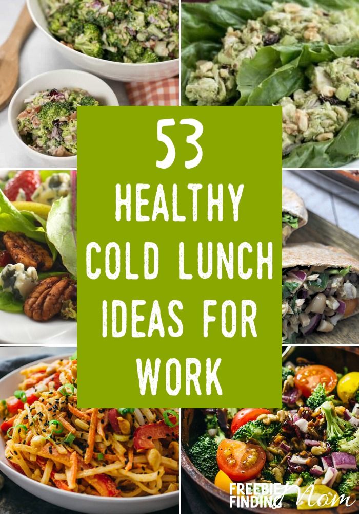 collage of healthy cold lunch ideas for work