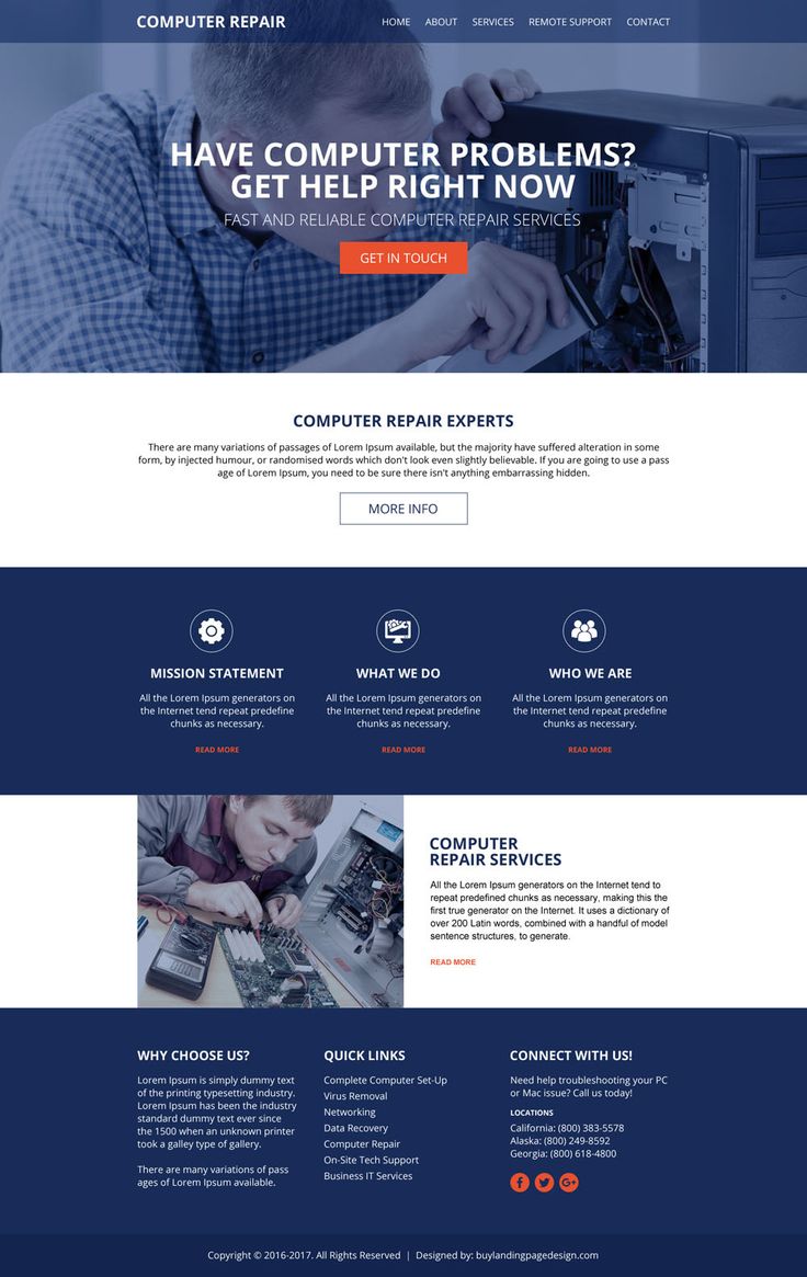 computer repair website template