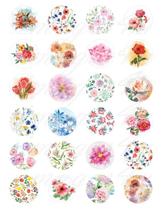 Watercolour Flower Sticker Sheet