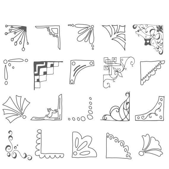 CLIP ART: Cute Picture Corners // Hand drawn von thePENandBRUSH