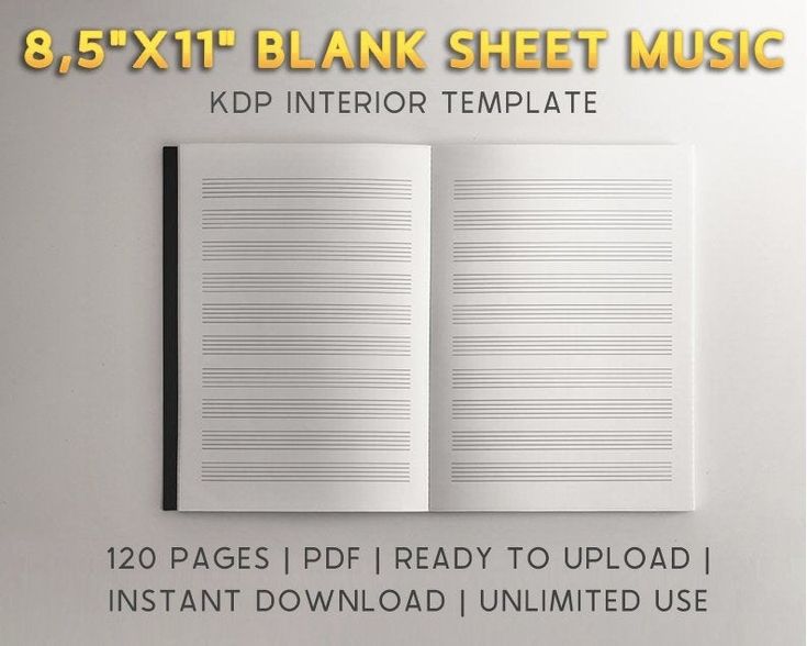 KDP & POD Interior Blank Sheet Music KDP Template 8