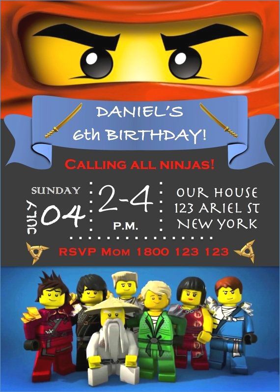 Printable lego ninjago birthday invitations #304655 ...