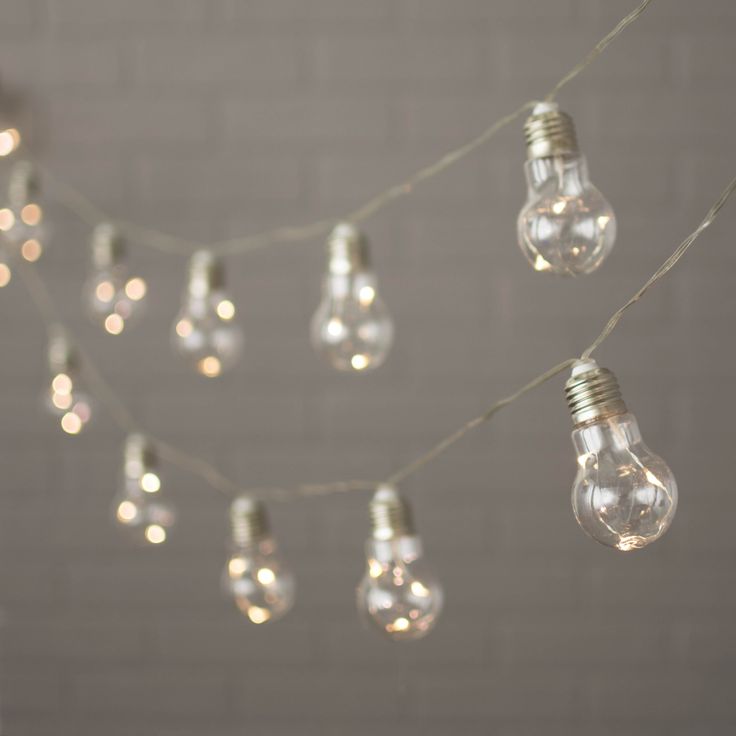 String Lights, Acrylic Bulbs w/ Fairy LEDs, 27ft, Electric, Warm White