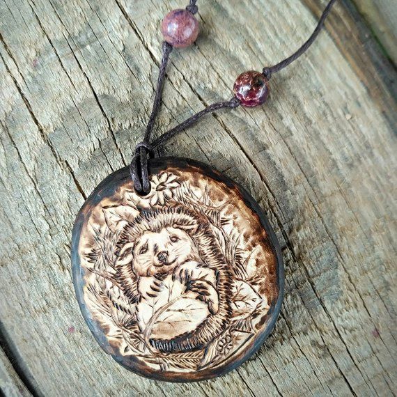 Hedgehog Necklace for her Forest Fun Jewelry Wild Animal Handmade Hedgehog Necklace for her Forest Fun Jewelry Wild Animal Handmade
