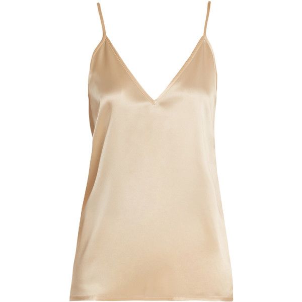 Raey V-neck silk-satin cami top ($128 