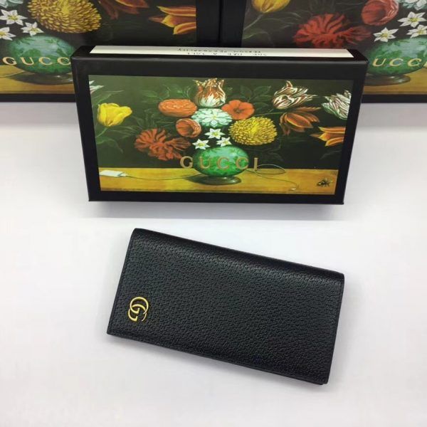 Gucci 436023 Gg Marmont Leather Long Id Wallet Bag Bella - Black Leather Gucci Id Wallet Gucci 436023 Gg Marmont Leather Long Id Wallet Bag Bella - Black Leather Gucci Id Wallet