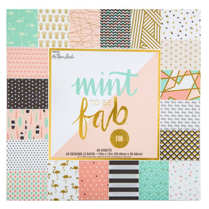 6-x-6-Inch American Crafts Pink Paislee Moonstruck 6 x 6 Inch 36 Sheet Paper Pad
