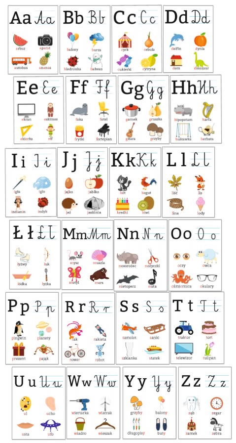 plansze litery alfabet pisane i drukowane | Alphabet preschool, Math