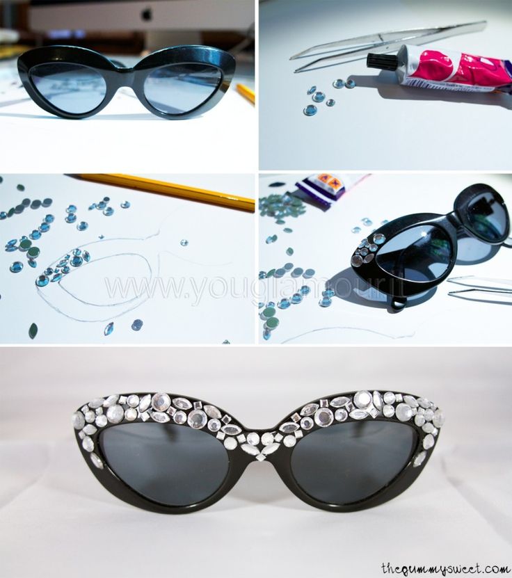 47 best DIY: Sunglasses images on Pinterest | Diy accessories, Diy ... Occhiali da sole con strass, guarda il tutorial