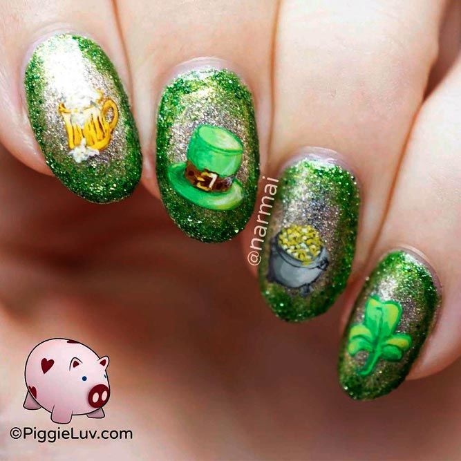 Sparkly St. Patrick’s Day Inspired Nails #springnails #glitternails ★ We have collected many greenish and so lovely St … Sparkly St. Patrick’s Day Inspired Nails #springnails #glitternails ★ We have collected many greenish and so lovely St …