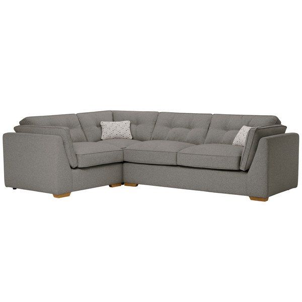 Pasadena Right Hand High Back Corner Sofa In Denzel Graphite With Blockbuster Slate Ters Corner Sofa, Oak Furniture Land Sofas