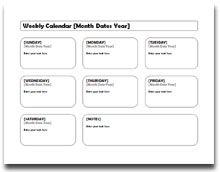 weekly blank calendar