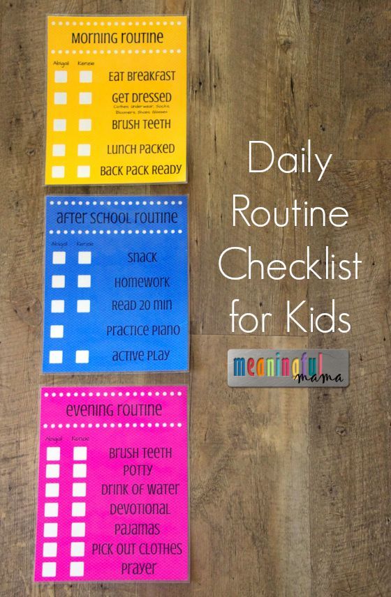 daily routine checklist for kids after school routine weekly chores list