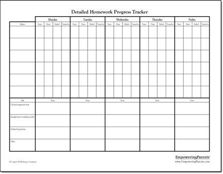 homework assignment sheet template
