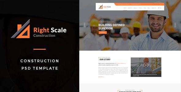 Rightscale : Construction PSD Template by TonaTheme Right Scale : Construction PSD Template suitable for all types of Construction Business. That Includes totally 13 Pages. Pages 01-Homepage-01.psd02-Homepage-02.psd03-About.psd04-Services.psd05-Project-01.psd06-Project-02.psd07-Pro