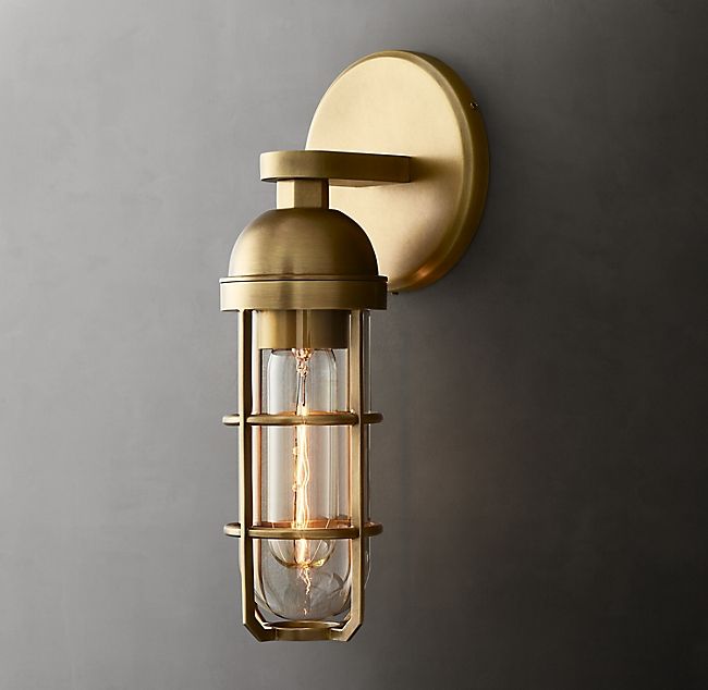 Vicomte Sconce Brass Outdoor Lighting Sconces Light Fixtures Vicomte Sconce Brass Outdoor Lighting, Brass Exterior Light Fixtures