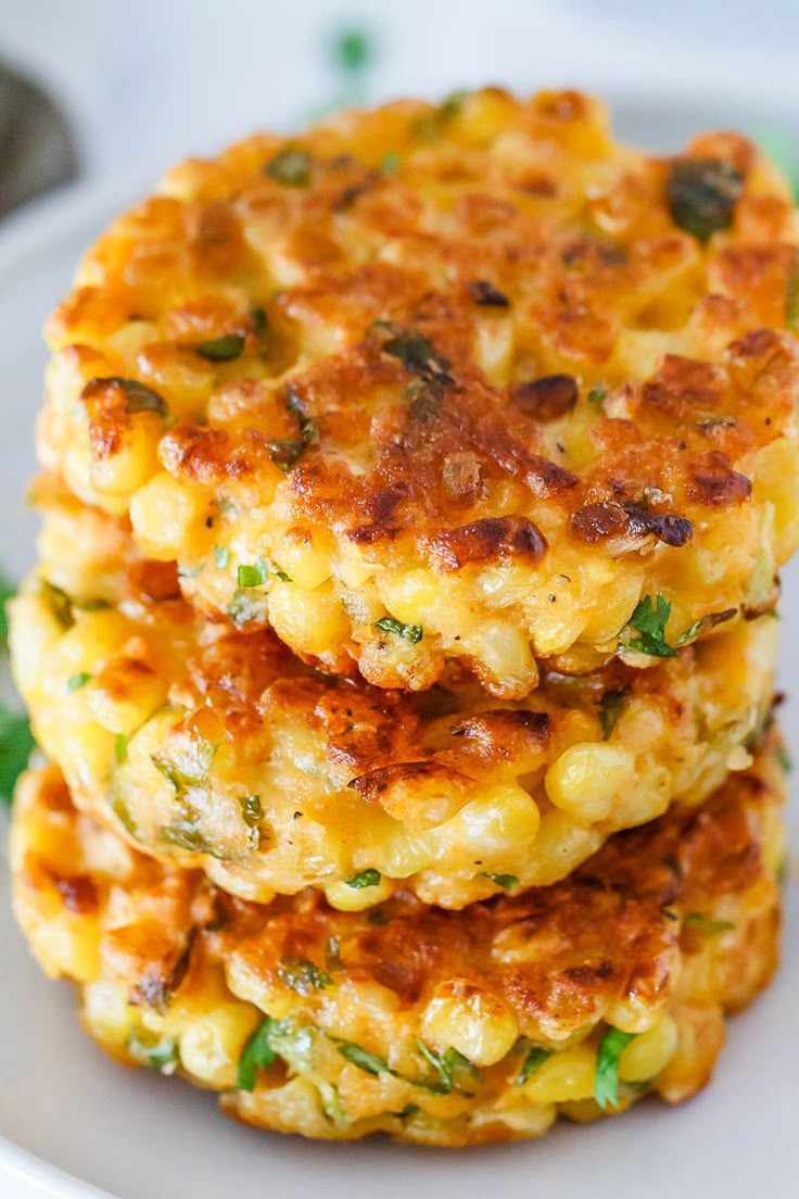 Cheesy Corn Fritters Corn Fritters Recipe u2013 Crispy on the edges, soft in th...
