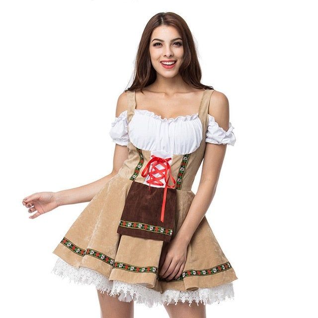 Halloween Women Oktoberfest Costume Bavarian Beer Girl Drindl Tavern Maid Dress Halloween Women Oktoberfest Costume Bavarian Beer Girl Drindl Tavern Maid Dress