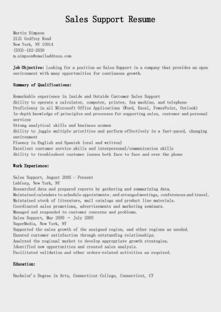 resume examples sales