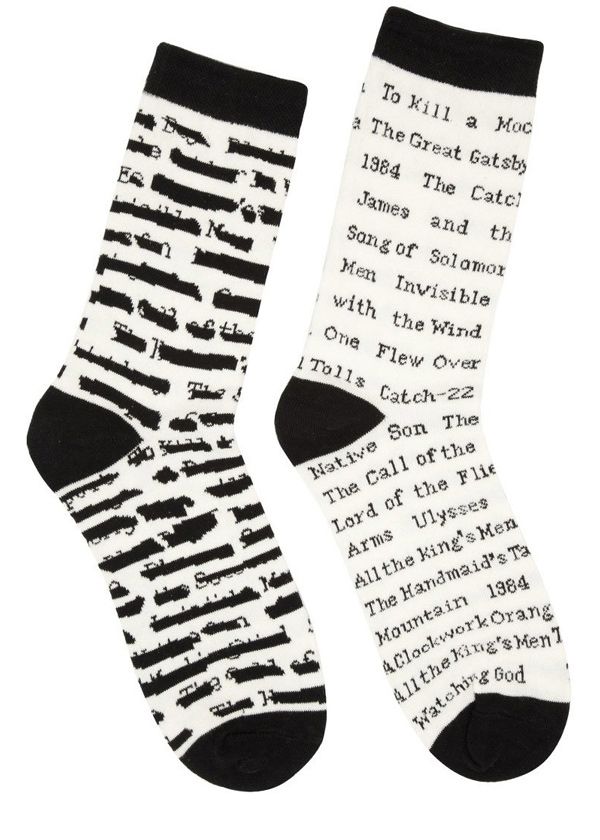I/'m Reading/" Funny Novelty Adult Gift 5-10 Women/'s Crew Socks Blue Q /"F*** Off