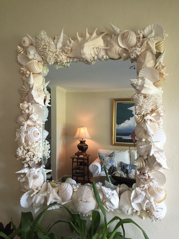 shell mirrors seashore chic home decor pinterest shells