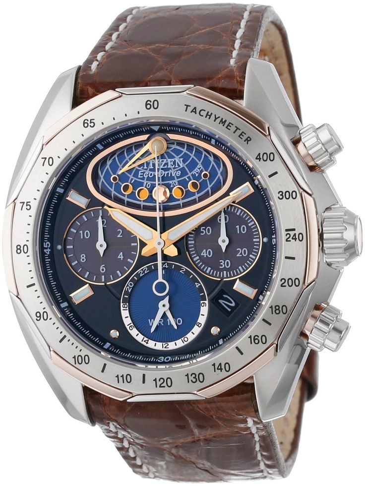 Amazon.com: Citizen Men's AV3006-09E The Signature Collection Eco-Drive Moon Phase Flyback Chronograph Watch: W… | Chronograph watch, Watches for men, Citizen watch