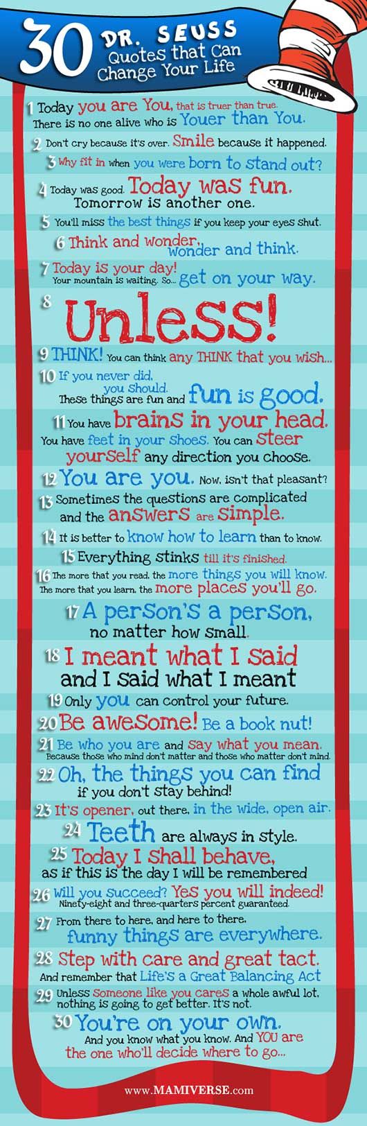 30 Dr Seuss Quotes that Can Change Your Life Infographic