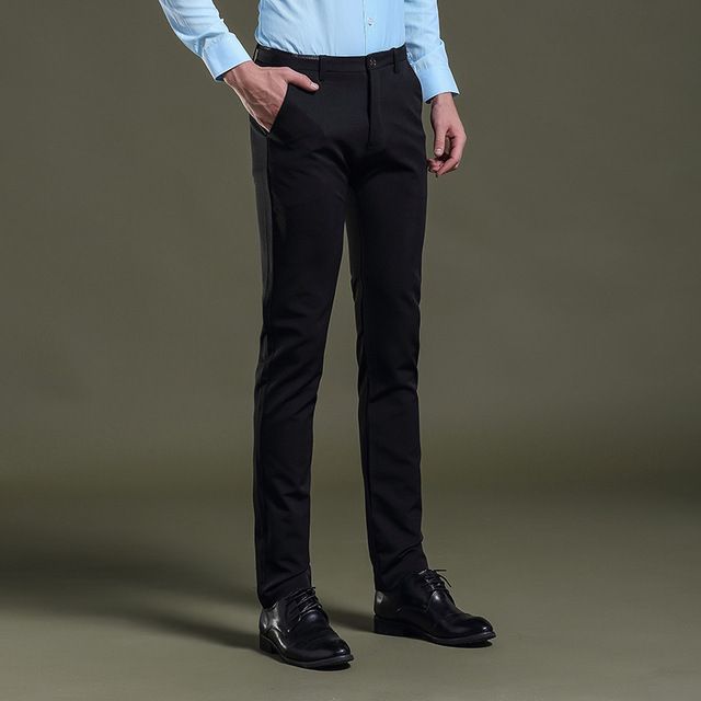 Mens Formal Suit Pants Slim Fit Flat Front Dress Pants Business Separate Pants