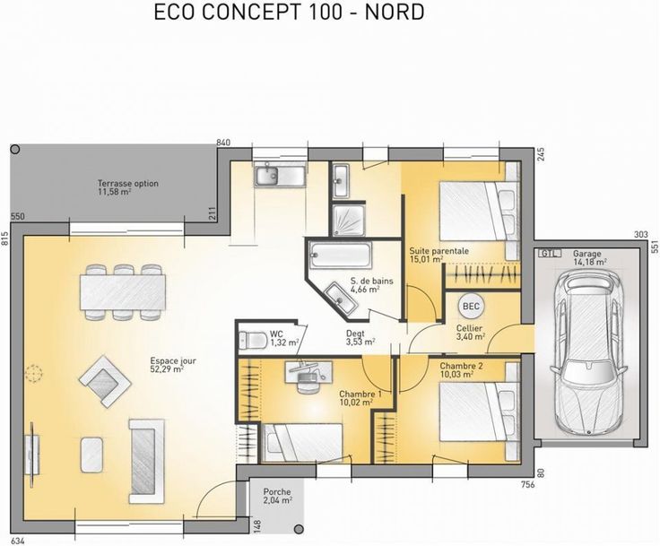 78 best maison images on Pinterest Architecture, Small houses and - plan de maison 100m2 78 best maison images on Pinterest Architecture, Small houses and - plan de maison 100m2