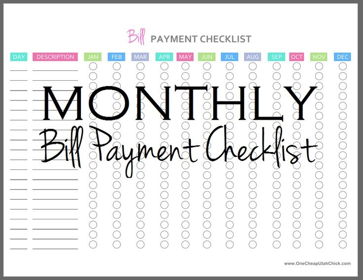 Monthly Bill Pay Checklist Stop Missing Your Due Dates Paying bills Monthly Bill Pay Checklist Stop Missing Your Due Dates Paying bills
