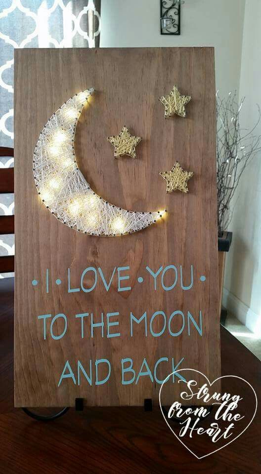 I Love You To The Moon And Back String Art Sign By Strung From Heart I Love You To The Moon And Back String Art Sign By Strung From Heart