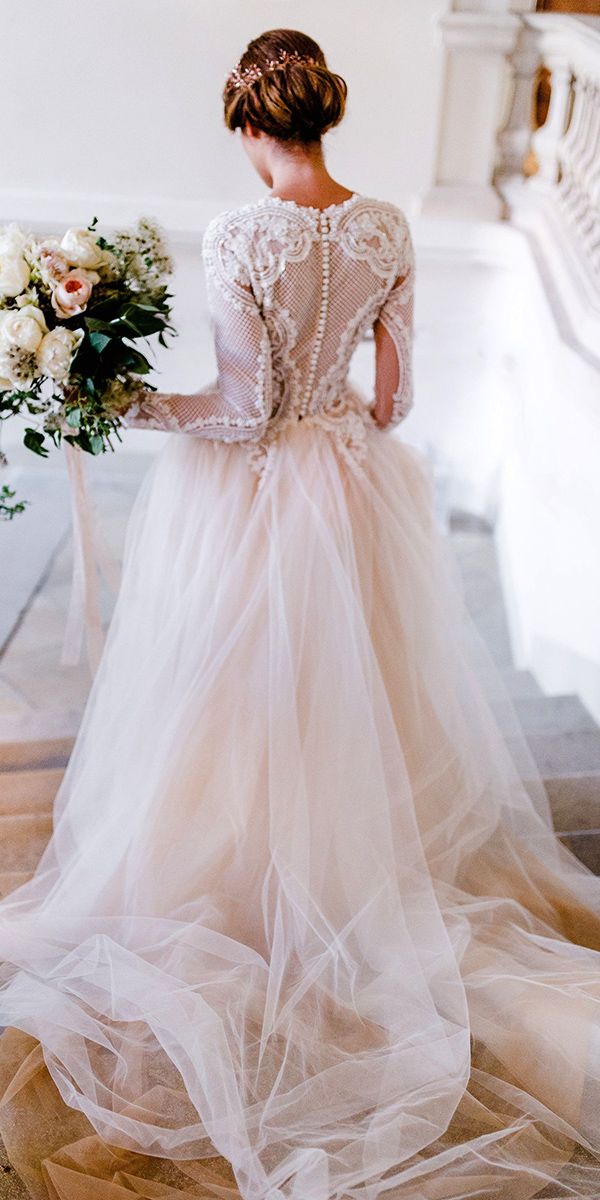 Vintage Mermaid Scalloped Neck Low Back Long Sleeve Lace Wedding Dres Wedding Dress Long Sleeve Long Sleeve Sheath Wedding Dress Long Sleeve Wedding Dress Lace