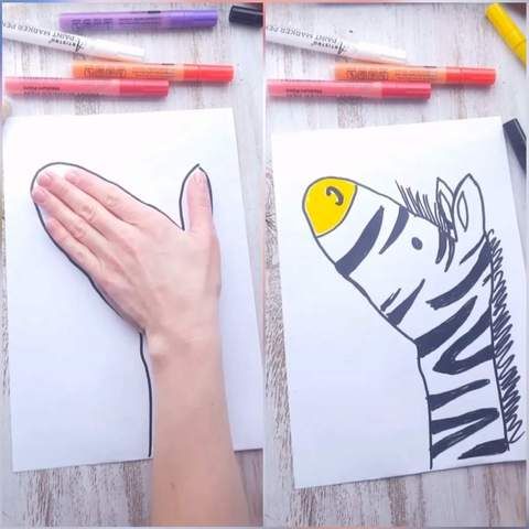 Handprint drawing tutorial: 17 Cool hand drawing ideas | Hand art ...