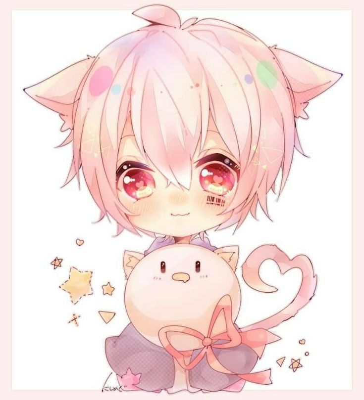 Cute anime neko boy