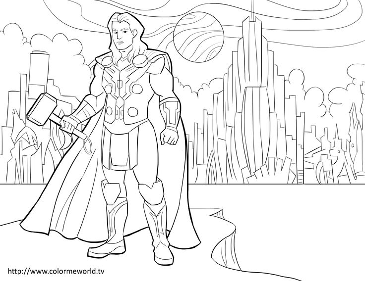 Thor Pdf Printable Coloring Page Avengers Coloring Superhero Coloring Avengers Coloring Pages