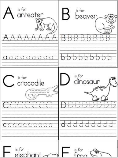 animal alphabet letter writing practice letter crafts pinterest