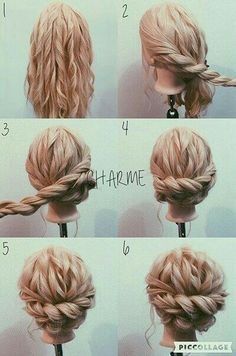Einfaches updoos dickes Haar
