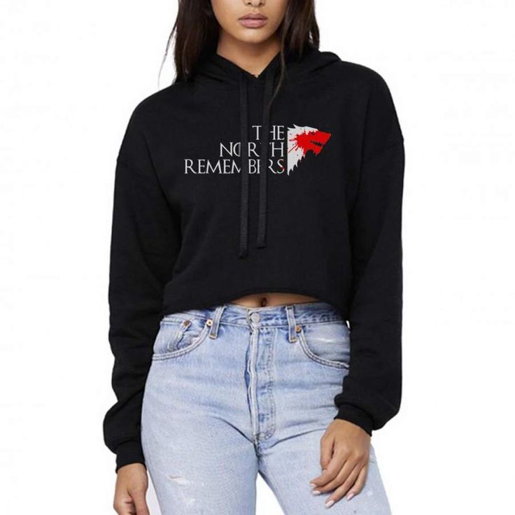 Go All Out Womens The North Remembers Cropped Hooded Sweatshirt Go All Out Womens The North Remembers Cropped Hooded Sweatshirt