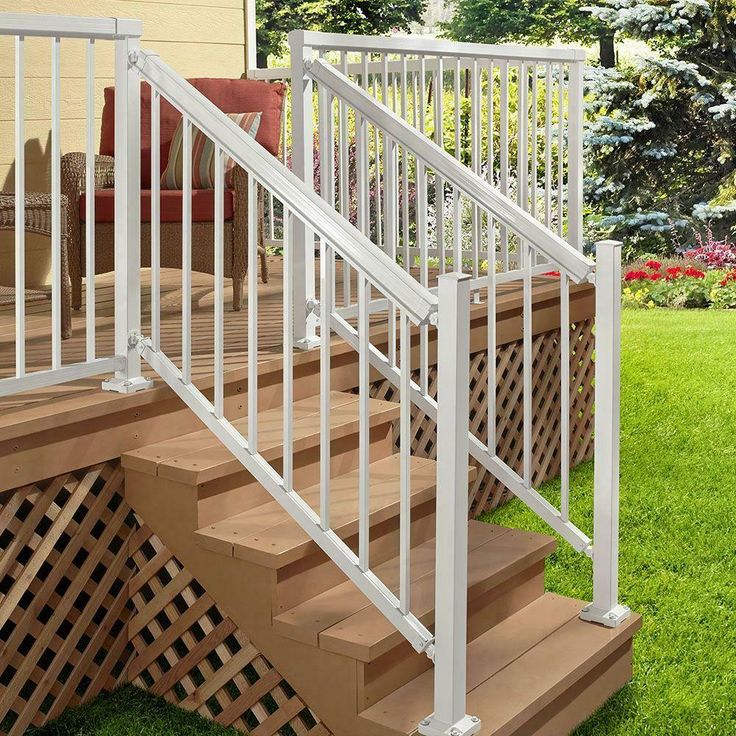 4 In X 4 In X 42 In White Aluminum Stair Post Peak Railing Porch