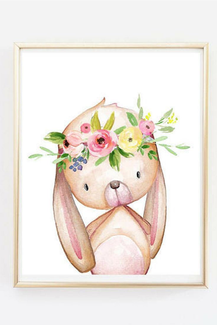 Boho Fox Nursery Wall Art Woodland Animals Print Floral Decor Baby Gift 602-A