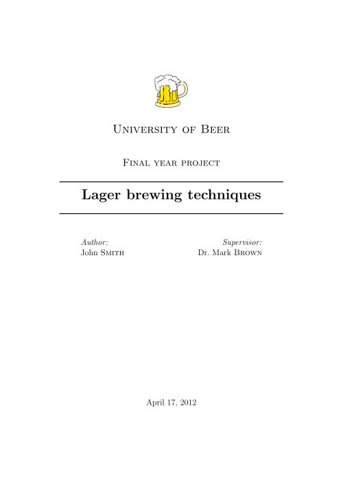 technical report title page