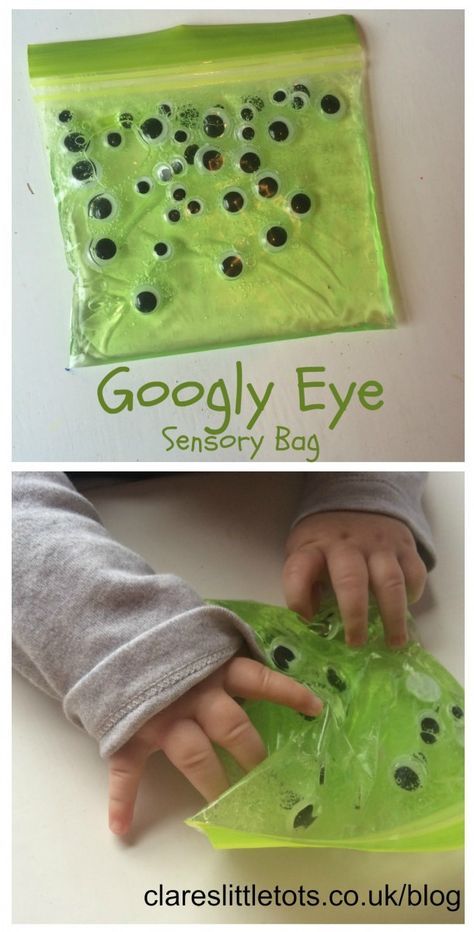 googly eye sensory bag for mess free sensory halloween fun for babies and toddle...